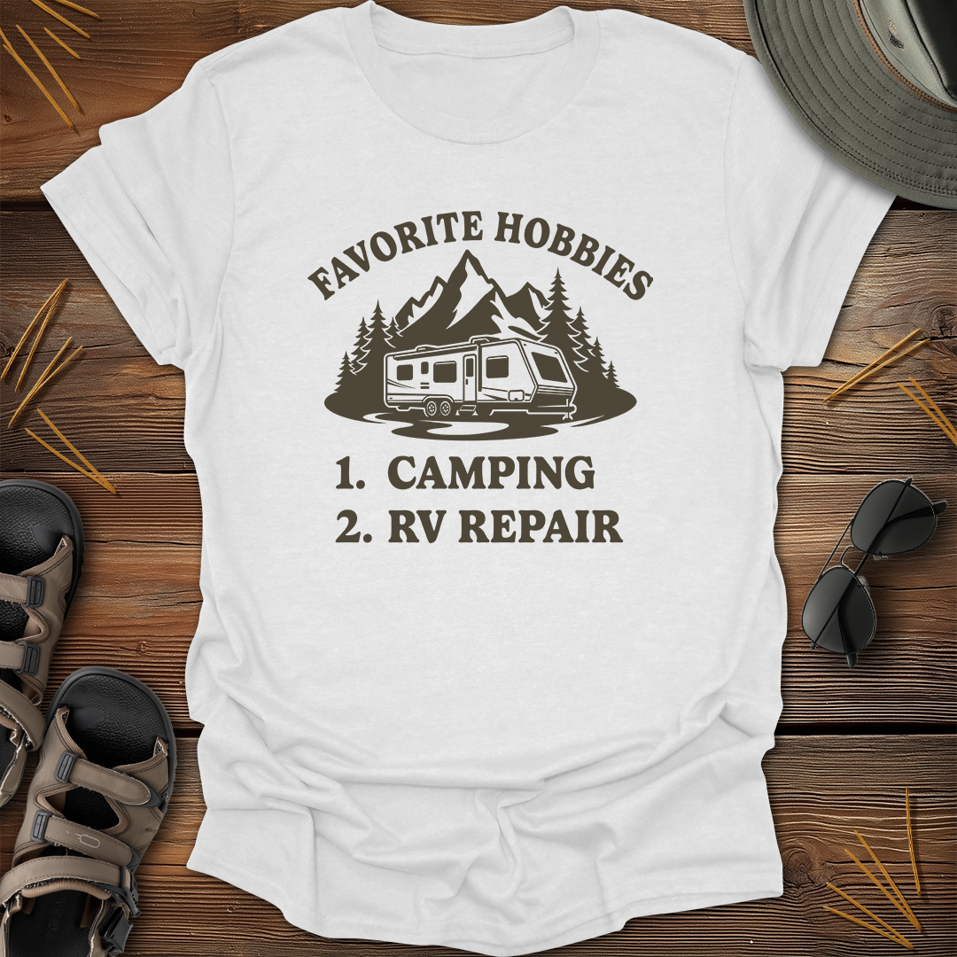 Favorite Hobbies Camping RV Repair Graphic T-Shirt