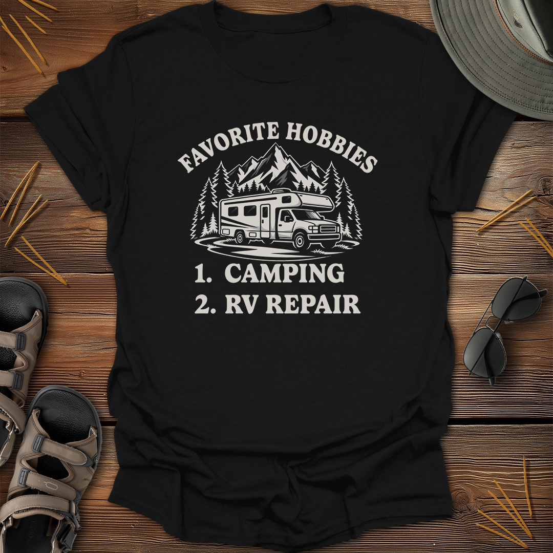 Favorite Hobbies Camping RV Repair Motorhome T-Shirt