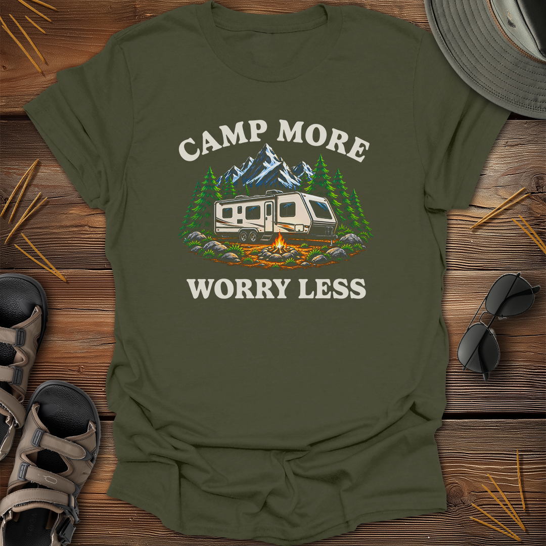 Camp More Worry Less Graphic T-Shirt