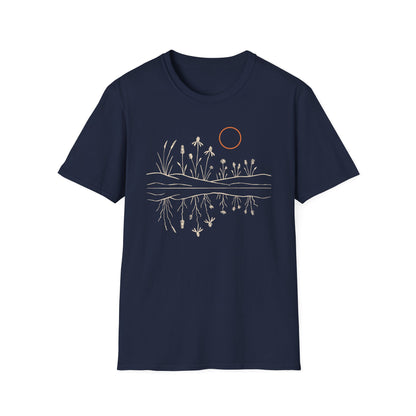 Midwest Prairie Reflection Drawing T-Shirt