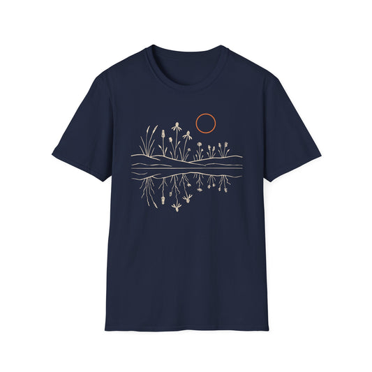 Midwest Prairie Reflection Drawing T-Shirt
