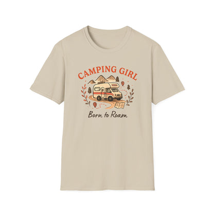 Camping Girl Born to Roam T-Shirt