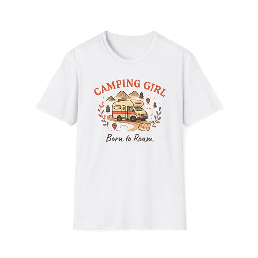 Camping Girl Born to Roam T-Shirt