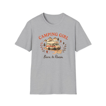 Camping Girl Born to Roam T-Shirt