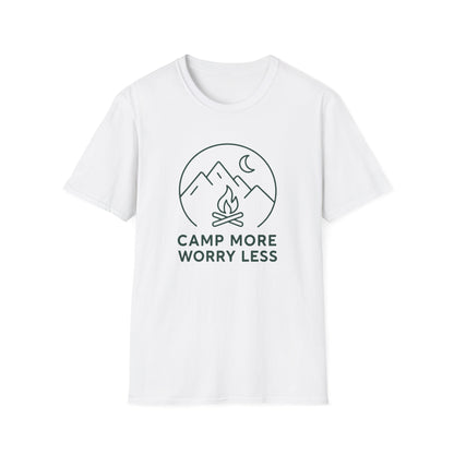 Camp More Worry Less Line Art T-Shirt