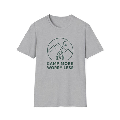 Camp More Worry Less Line Art T-Shirt
