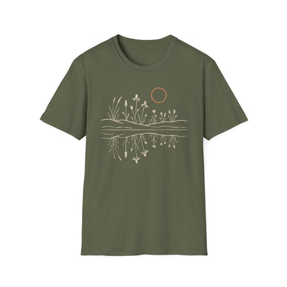 Midwest Prairie Reflection Drawing T-Shirt