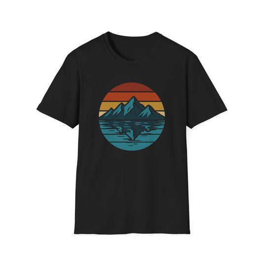 Retro Mountain Lake Reflection T-Shirt