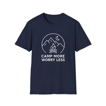 Camp More Worry Less Line Art T-Shirt