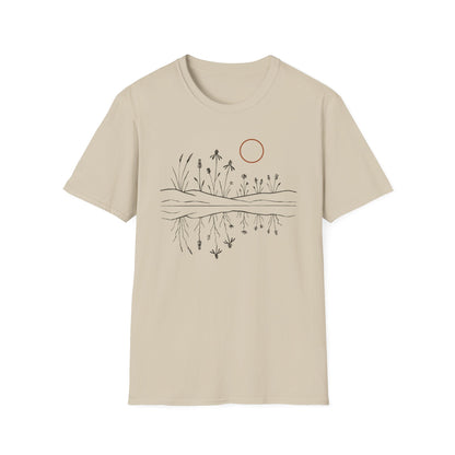Midwest Prairie Reflection Drawing T-Shirt