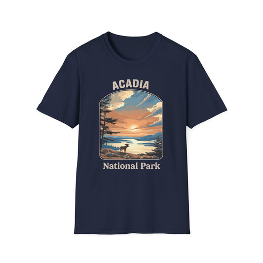 Acadia National Park Vintage Sunset T-Shirt