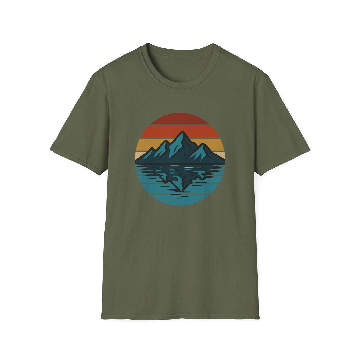 Retro Mountain Lake Reflection T-Shirt