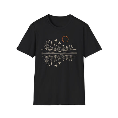 Midwest Prairie Reflection Drawing T-Shirt