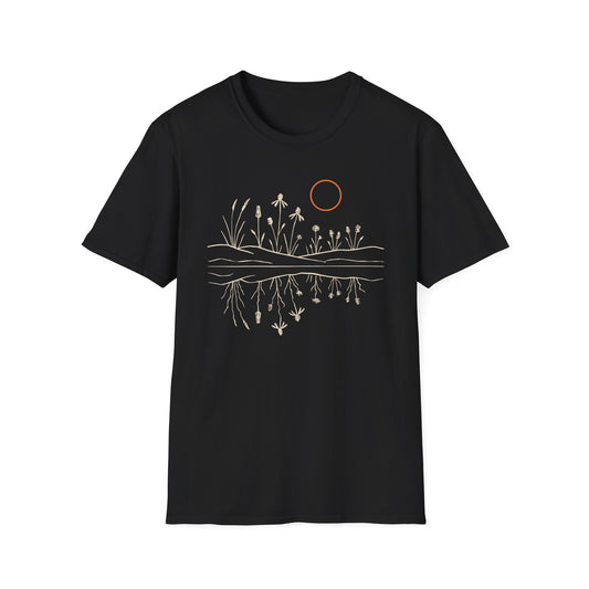 Midwest Prairie Reflection Drawing T-Shirt