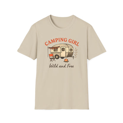 Camping Girl Wild and Free T-Shirt
